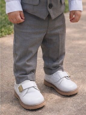 Baby Deer Disney Touch Toddler Shoes Size 8 White Leather Dress Classic